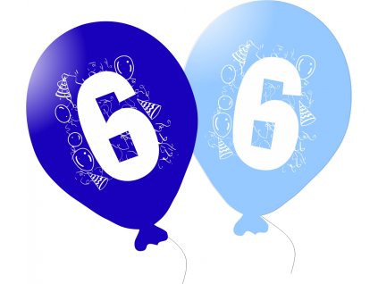 901 balonky narozeniny 5ks s cislem 6 pro kluky balonky cz