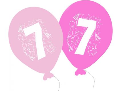 910 balonky narozeniny 5ks s cislem 7 pro holky balonky cz