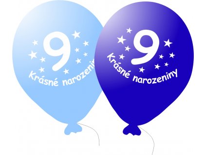 9139 balonek modry krasne narozeniny cislo 9 5 ks