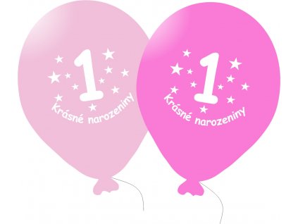 9145 balonek ruzovy krasne narozeniny cislo 1 5 ks balonky cz