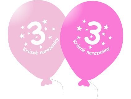 9148 balonek ruzovy krasne narozeniny cislo 3 5 ks balonky cz