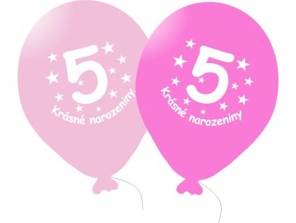 9154 balonek ruzovy krasne narozeniny cislo 5 5 ks balonky cz