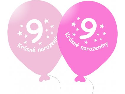 9166 balonek ruzovy krasne narozeniny cislo 9 5 ks balonky cz