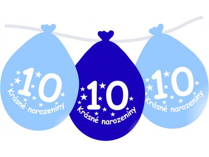 9232 balonek modry krasne narozeniny cislo 10 visici 5 ks balonky cz