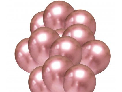9526 chromove balonky ruzovo zlate 20 ks 30 cm balonky cz