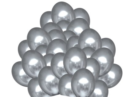 9544 chromove balonky stribrne 50 ks 30 cm balonky cz