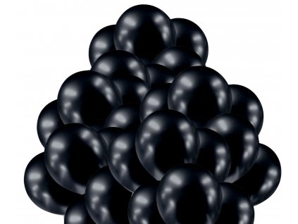 9559 chromove balonky cerne grafitove 50 ks 30 cm