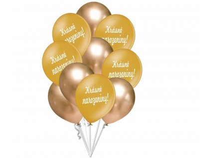 9637 krasne narozeniny balonky zlate 10 ks 30 cm balonky cz