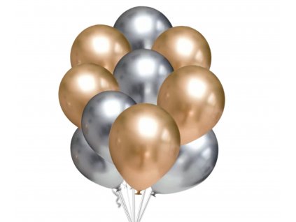 9646 chromove balonky zlate a stribrne 10 ks 30 cm mix balonky cz
