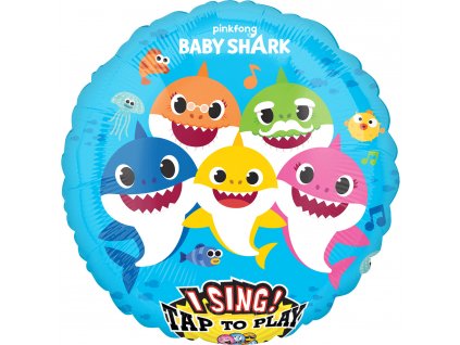 9655 baby shark hrajici balonek 71 cm amscan
