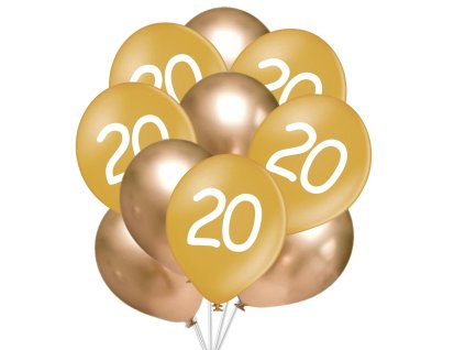 9724 20 narozeniny balonky zlate 10 ks 30 cm mix