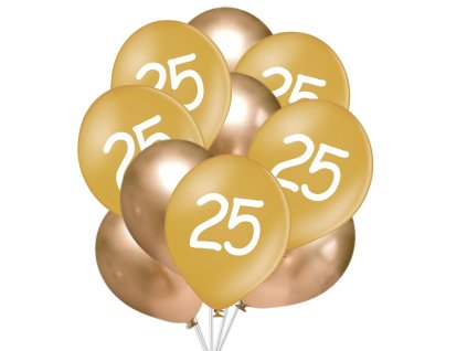 9730 25 narozeniny balonky zlate 10 ks 30 cm mix