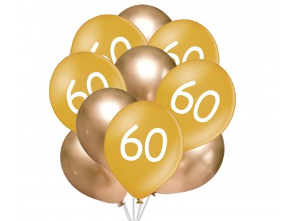 9754 60 narozeniny balonky zlate 10 ks 30 cm mix