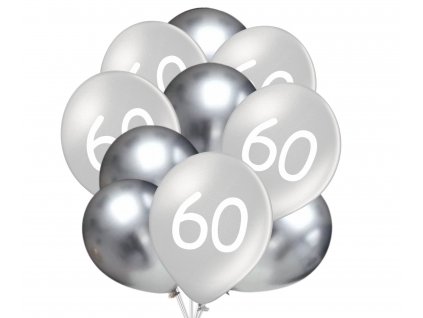 9757 60 narozeniny balonky stribrne 10 ks 30 cm mix