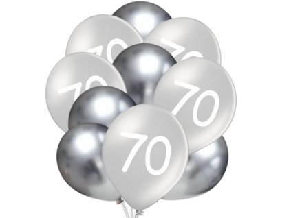 9763 70 narozeniny balonky stribrne 10 ks 30 cm mix