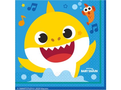 9832 baby shark ubrousky 16 ks 2 vrsrve 33 cm x 33 cm amscan