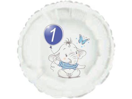 9910 1 narozeniny modry slon kruh foliovy balonek balonky cz
