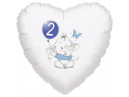 9916 2 narozeniny modry slon srdce foliovy balonek balonky cz