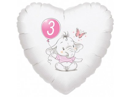 9931 3 narozeniny ruzovy slon srdce foliovy balonek balonky cz