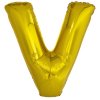 balonek zlaty foliovy pismeno V 86 cm