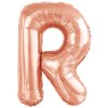 balonek foliovy pismeno R ruzovozlate 86 cm