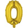 Balónek fóliový narozeniny číslo 0 zlatý 35cm x 25cm