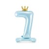 balonek cislo 7 stojic modry s korunkou 84 cm