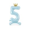 balonek cislo 5 stojici modry s korunkou 84 cm
