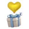 2 balonkovy box srdce zlate 1 kus