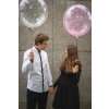 6208 3 pruhledny balon ruzovy 45 cm amscan