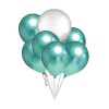 9610 1 chromove balonky zelene a bily kruh set balonky cz