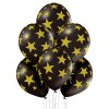 9622 balonky cerne s potiskem zlate hvezdy 6 ks 30 cm balonky cz