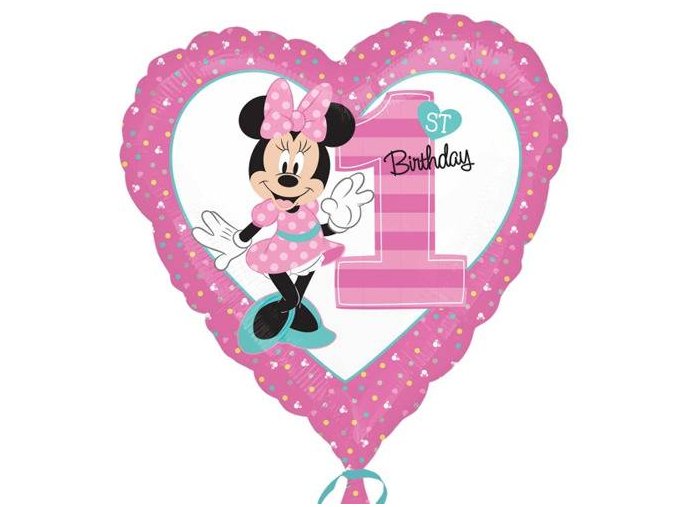 eng pl Minnie 1st Birthday Foil Balloon 43 cm 1 pc 24716 1