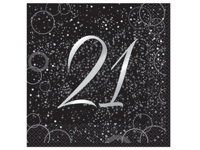 eng pl Blitz Silver Happy Birthday lunch napkins 33 cm 16 pcs 31406 1