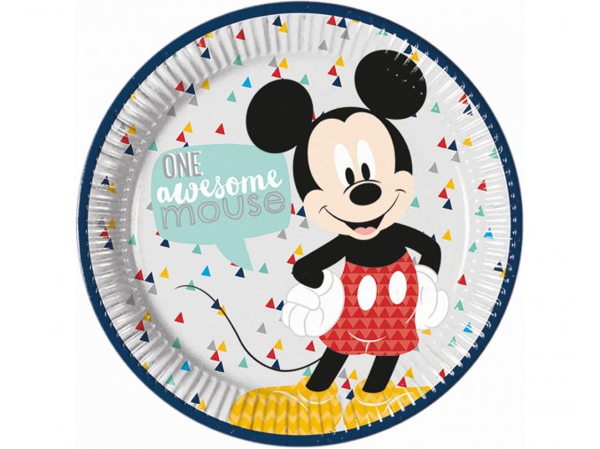 talerzyki papierowe mickey awesome mouse 23 cm 8