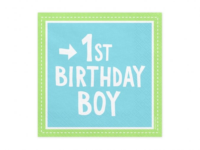 eng pl 1st birthday boy 3 layers blue napkins 33 cm 20 pcs 31374 1