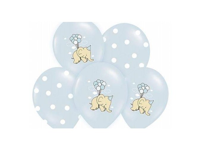 eng pl Balloons 14 Elephant and dots mix blue 5 pcs 6499 1