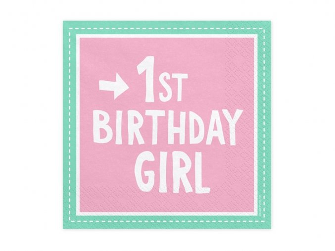 eng pl 1st birthday girl 3 layers pink napkins 33 cm 20 pcs 31373 2