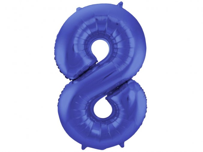 Fóliový balón číslo ,,8,, Modrý matný lesk 86 cm