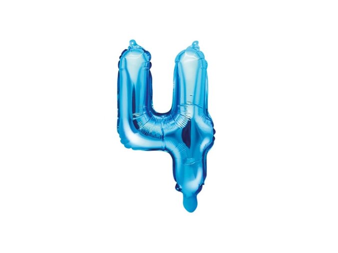 eng pl Mini Shape Number 4 Blue Foil Balloon 35 cm 1 pc 34067 1