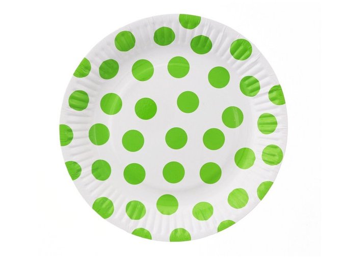 Tanier Withe/Pistachio Green Dots 6ks v balení
