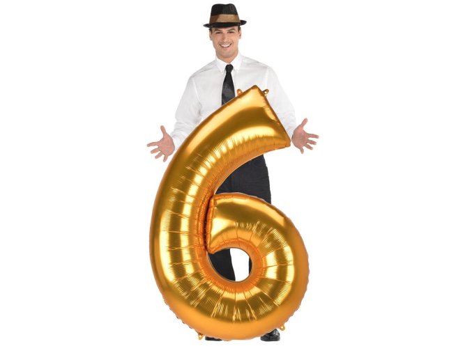 eng pl Number 6 Gold SuperShape Foil Balloon 83 x 137 cm 1 pc 42525 2