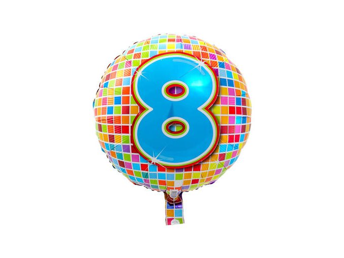 Fóliový balón s číslom ,,8,, Disko guľa 43cm