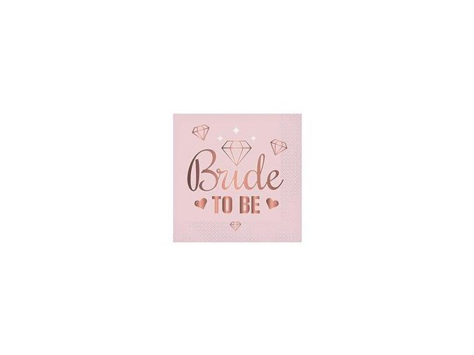 serwetki bride to be rozowe 33x33 cm 20 szt