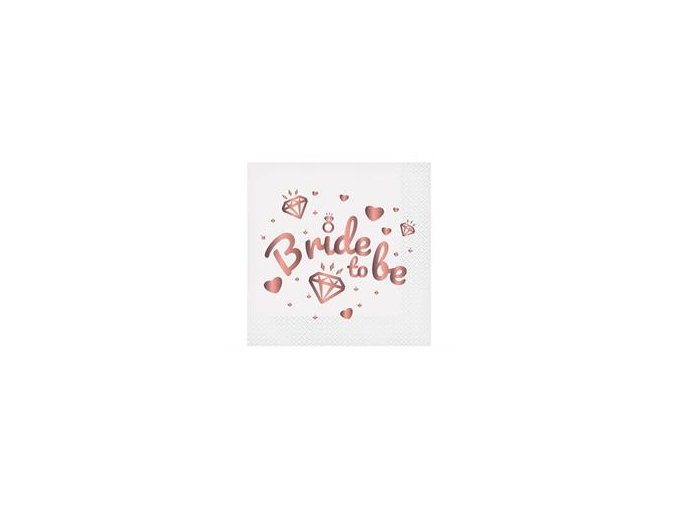 serwetki bride to be biale 33x33 cm 20 szt