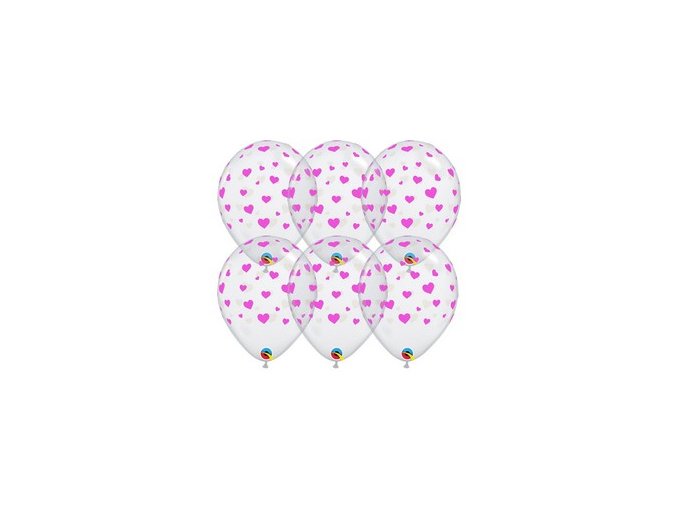 11 inch es pink hearts diamond clear szulinapi lufi 25 db csomag q18100