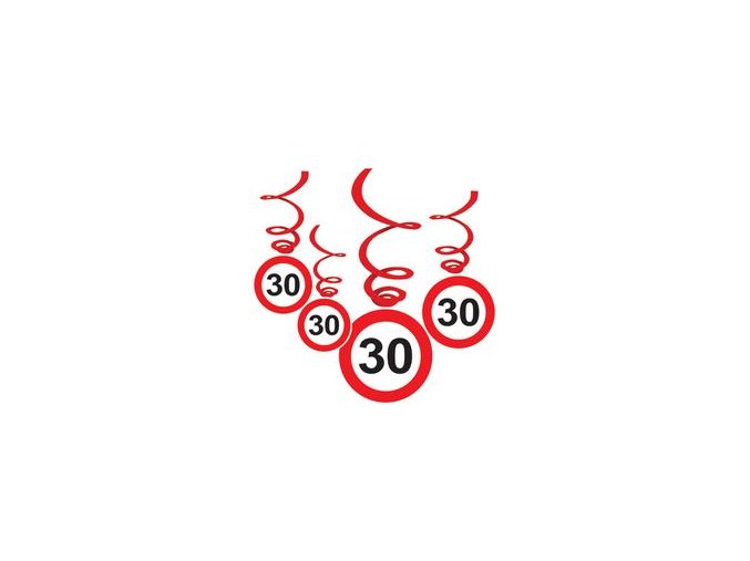 Špirály s číslom "30" Značka Red 6ks v baleni