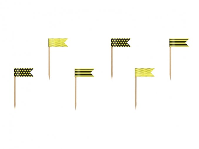Dekorácia - Vlajky - Zápich na Mafinky Včielka 6ks v balení
