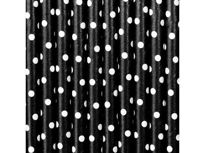 Slamky Black/White Dots 10ks v balení