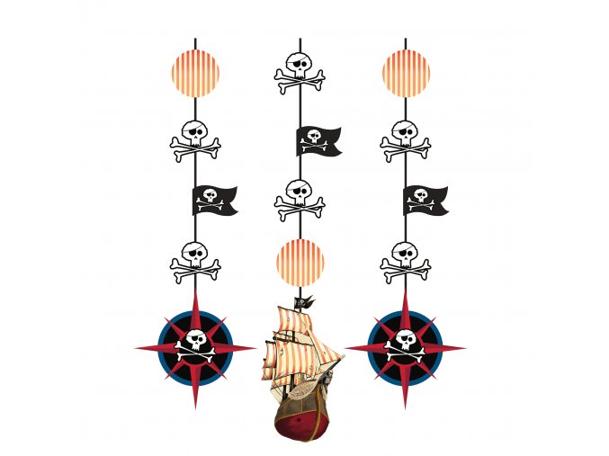 Visiaca dekorácia Pirát 3ks v balení